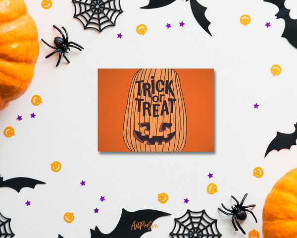 Trick or Treat Halloween Pumpkin Custom Holiday Greeting Card