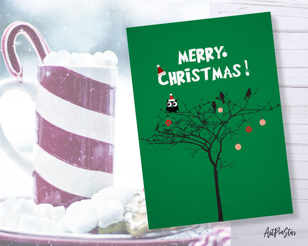 Merry Christmas Tree Personalized Holiday Greeting Card Gifts