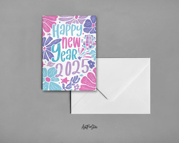 Boho Happy New Year 2025 Amazing Customized Greeting Card