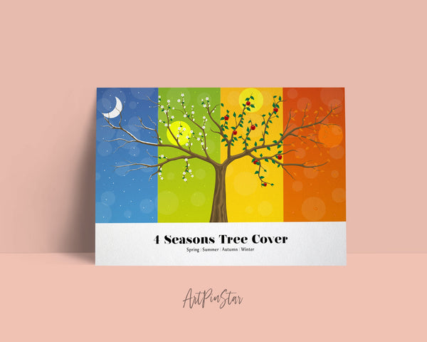 4 Seasons Tree Cover - Spring, Summer, Autumn, Winter Customizable Season Greeting Cards