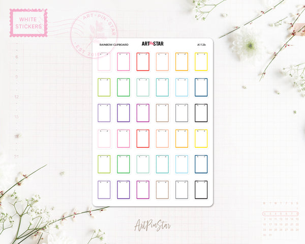 Rainbow Clipboard Sticker White Stickers