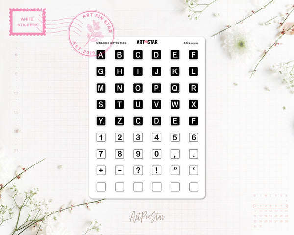 Scrabble Letter Tiles White Stickers