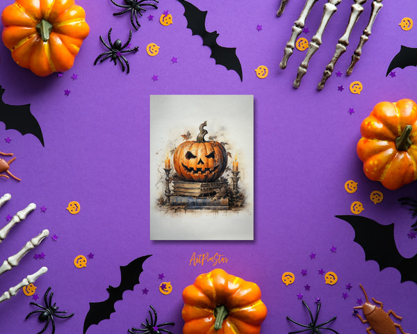 Vintage Halloween Pumpkin Custom Holiday Greeting Card