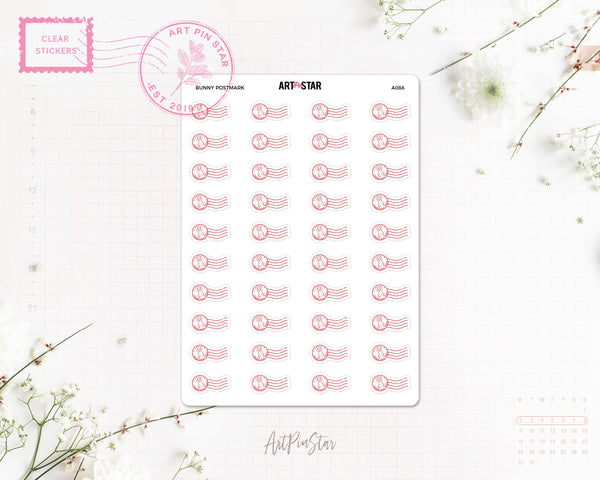 Bunny Postmark Clear Stickers