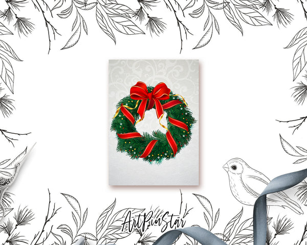 Christmas Wreath Personalized Holiday Greeting Card Gifts