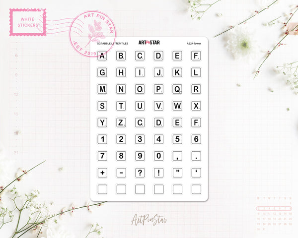 Scrabble Letter Tiles White Stickers