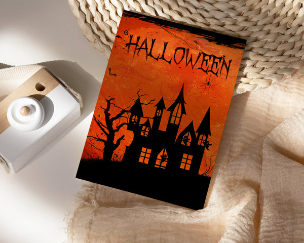 Halloween Bat Witch Ghost Custom Holiday Greeting Card