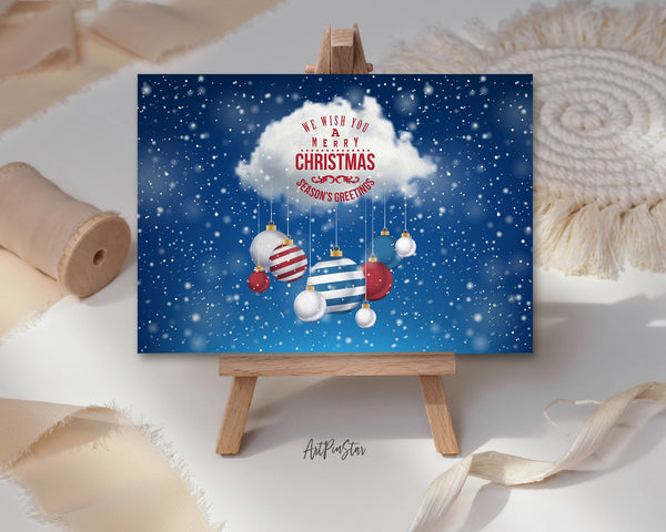 We wish you a merry christmas season's greetings Personalized Holiday Greeting Card Gifts