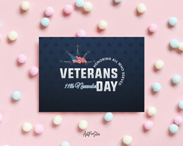 Honoring All Who Served Veterans Day November 11th Veterans Day Holiday Greeting Cards