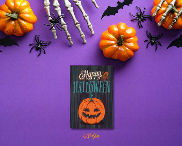 Happy Halloween Pumpkin Custom Holiday Greeting Card