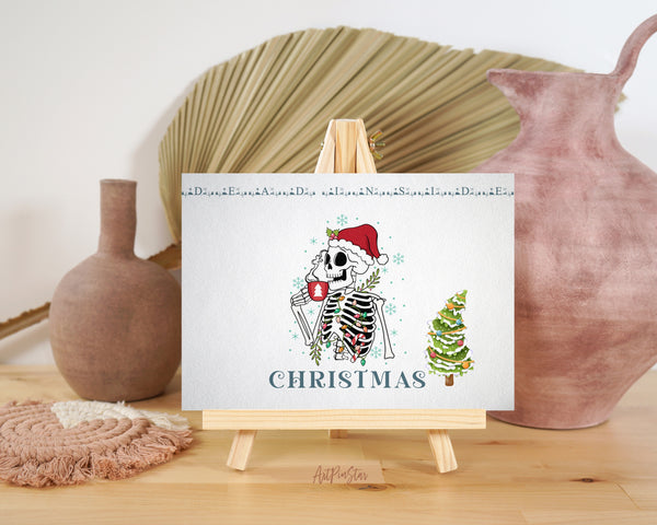 Christmas Skeleton Coffee Personalized Holiday Greeting Card Gifts