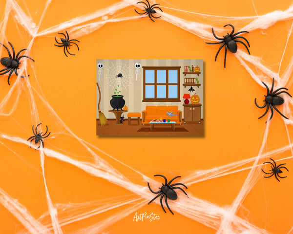 House Room Halloween with Horror Stories Custom Holiday Greeting Card