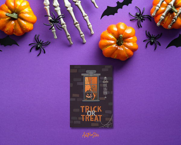 Halloween Trick or Treat Custom Holiday Greeting Card