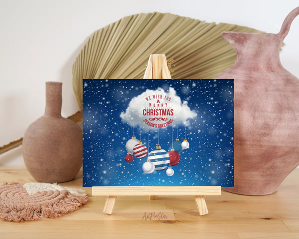 We wish you a merry christmas season's greetings Personalized Holiday Greeting Card Gifts