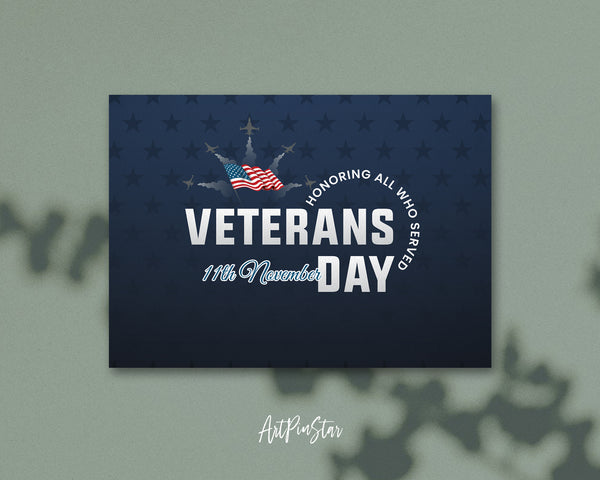 Honoring All Who Served Veterans Day November 11th Veterans Day Holiday Greeting Cards