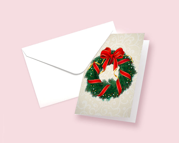 Christmas Wreath Personalized Holiday Greeting Card Gifts