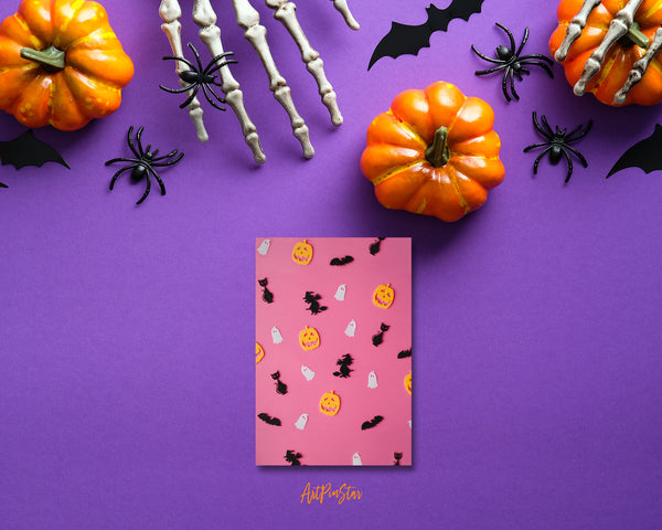 Halloween Bats Witches Ghosts Jack-o'-Lantern Custom Holiday Greeting Card