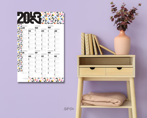 2025 Abstract Flower Customizable Yearly Wall Calendar