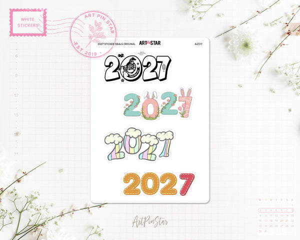 2026 - 2029 Sticker Seals White Stickers