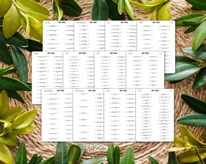 Lettering Functional Planner Clear Stickers