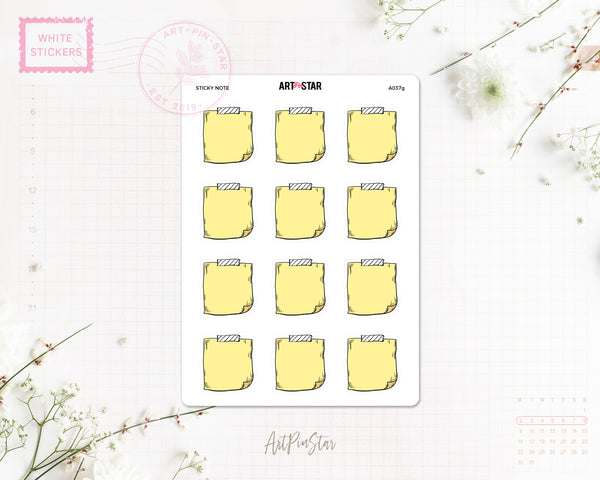 Monthly Sticky Note White Stickers