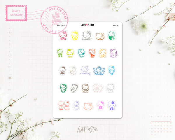 Hello Kitty White Stickers