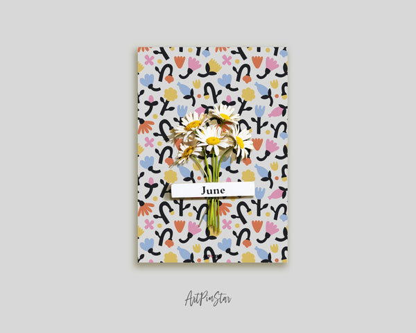 Contemporary Abstract Tulips and Bell Botanical Flower Personalized Vellum Dashboard