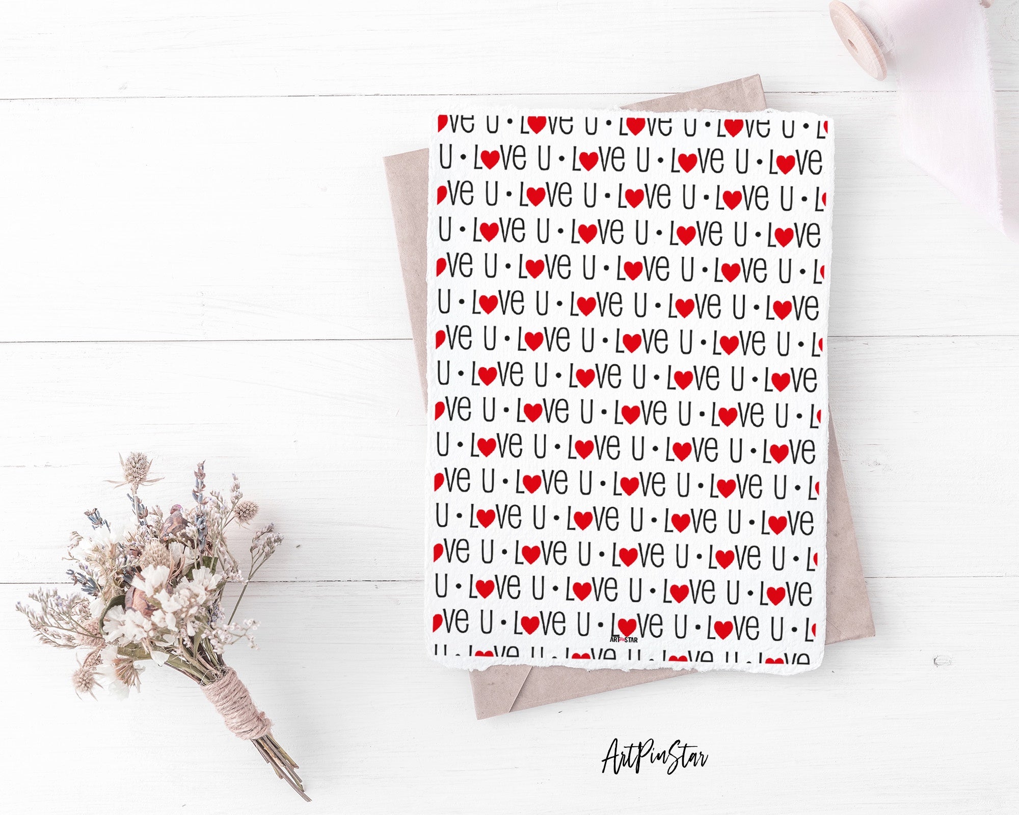 Love U Heart Personalized Vellum Dashboard