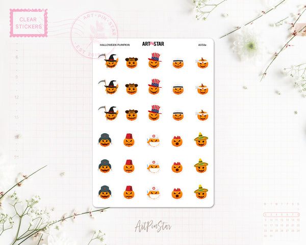 Halloween Pumpkin Clear Stickers