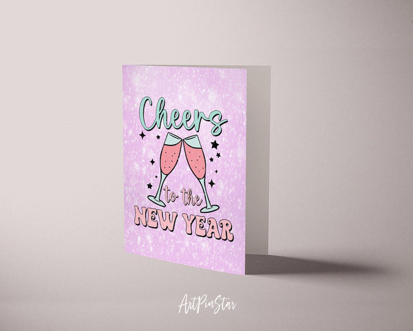 Cheers To The New Year New Year Customized Greeting Card