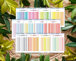 Monthly Color Wheel Clear Stickers