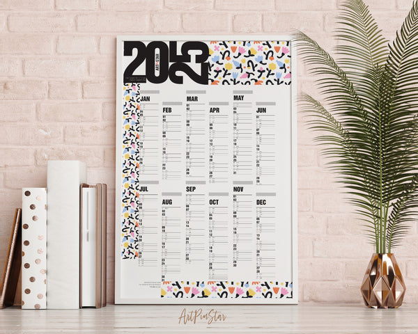 2025 Abstract Flower Customizable Yearly Wall Calendar