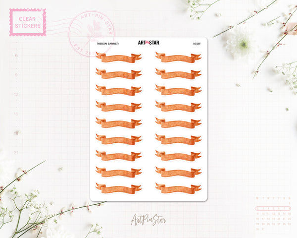 Ribbon Banner Clear Stickers