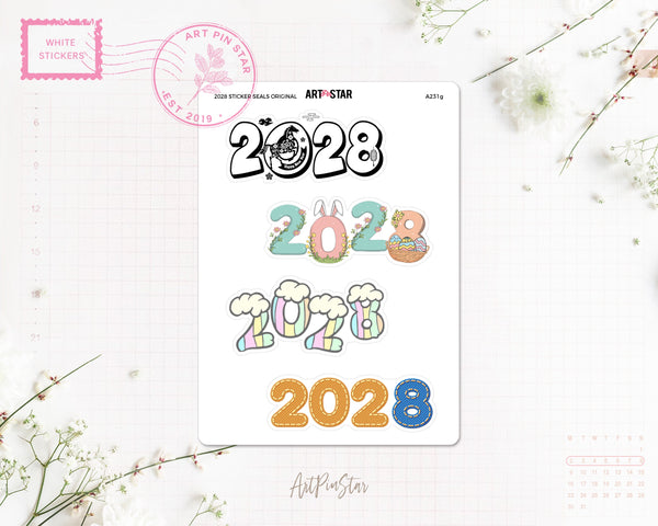 2026 - 2029 Sticker Seals White Stickers