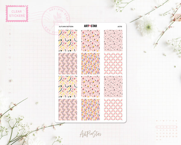 Autumn Mini Fullbox Pattern Clear Stickers