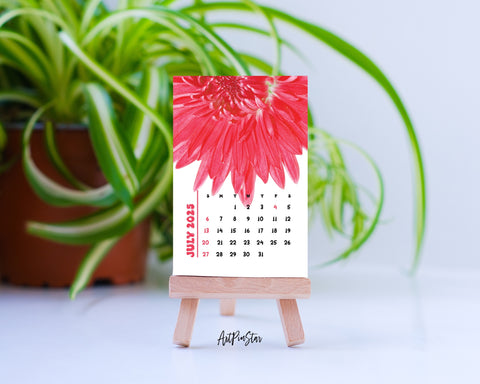 2025 Desk Calendar Flower Wooden Mini Easel Stand Holder