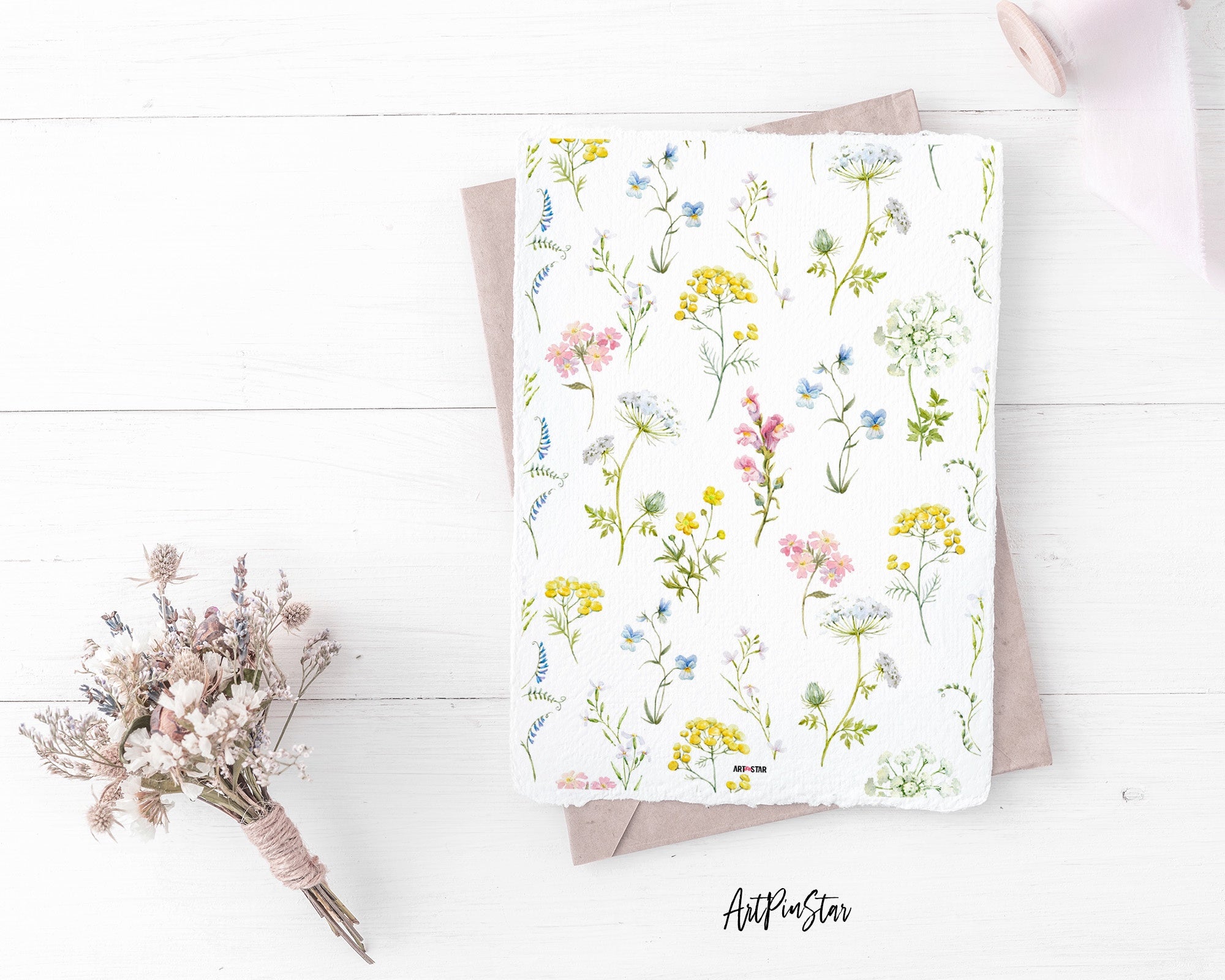 Pink Tansy Pansies Wildflower Personalized Vellum Dashboard