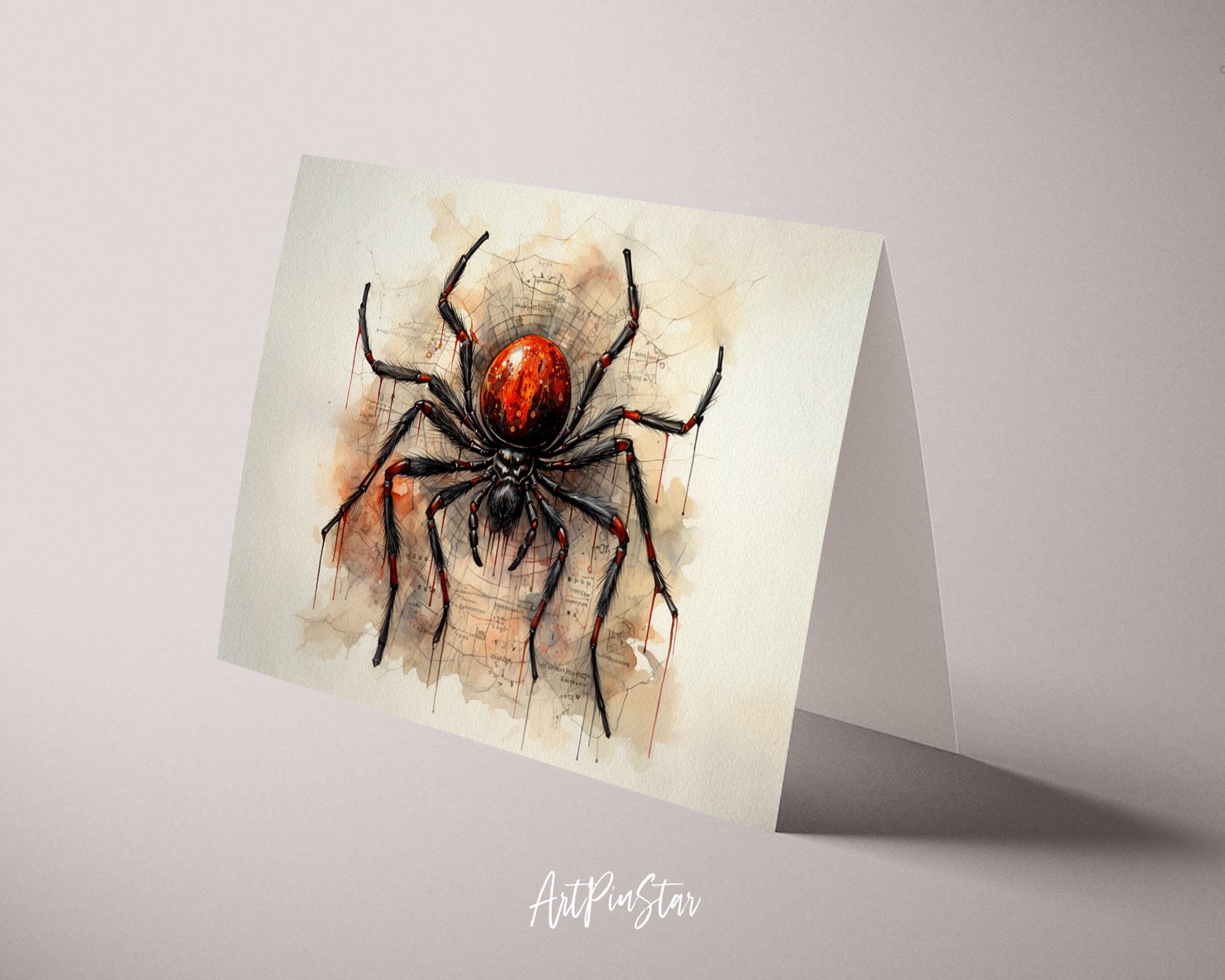 Vintage Halloween Spider Web Custom Holiday Greeting Card