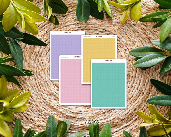 Pastel Squares Original A6 White Stickers