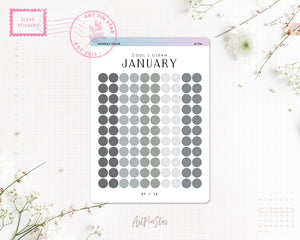 Monthly Color Chart Clear Stickers