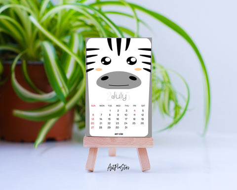 2025 Desk Calendar Cute Animal Characters Wooden Mini Easel Stand Holder