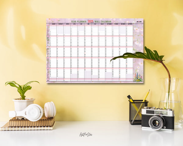 2025 Flower Customizable Yearly Wall Calendar