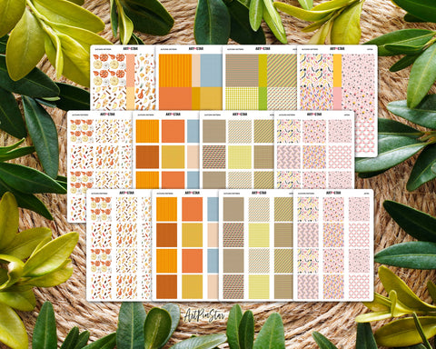 Autumn Mini Fullbox Pattern Clear Stickers