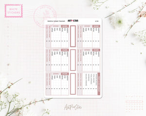 Hobonichi Monthly Money Tracker White Stickers