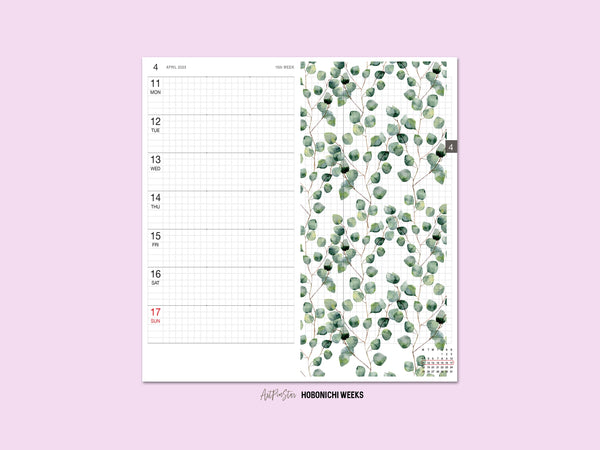 Watercolor Green Floral with Eucalyptus Leaves Personalized Vellum Dashboard