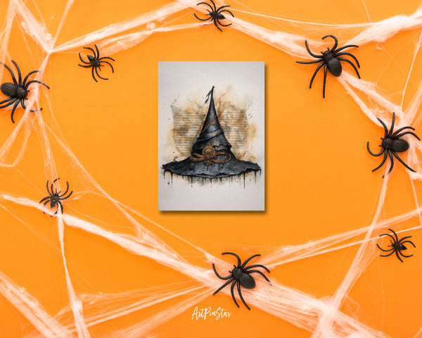 Vintage Halloween Witch Hat Custom Holiday Greeting Card