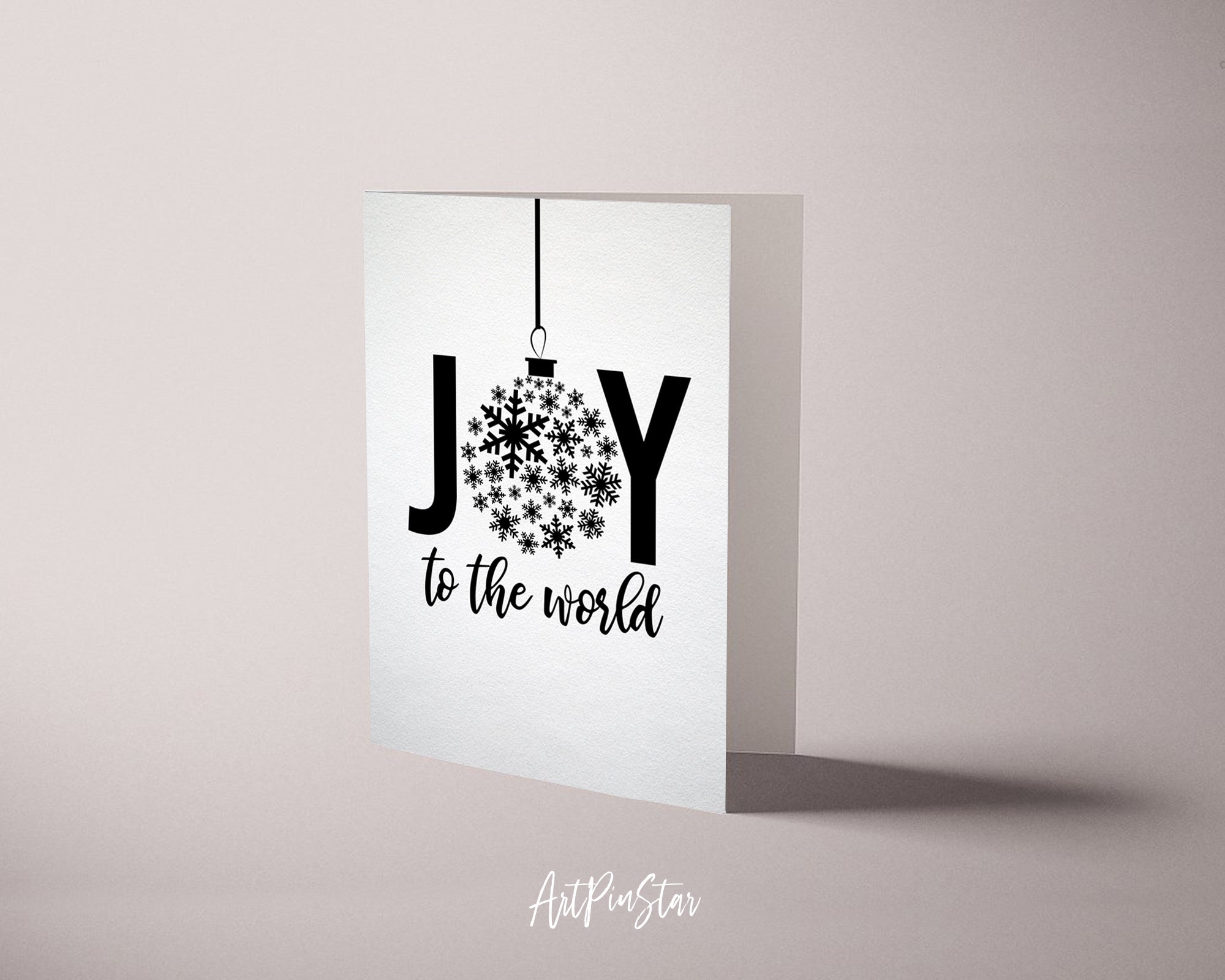 Joy to the world Black & White Personalized Holiday Greeting Card Gifts