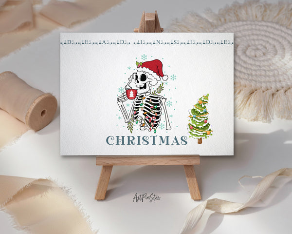 Christmas Skeleton Coffee Personalized Holiday Greeting Card Gifts