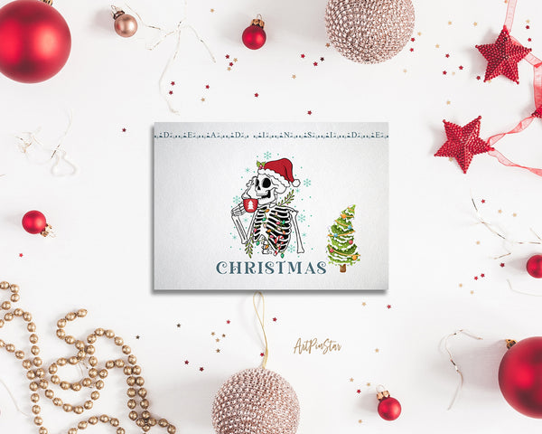 Christmas Skeleton Coffee Personalized Holiday Greeting Card Gifts