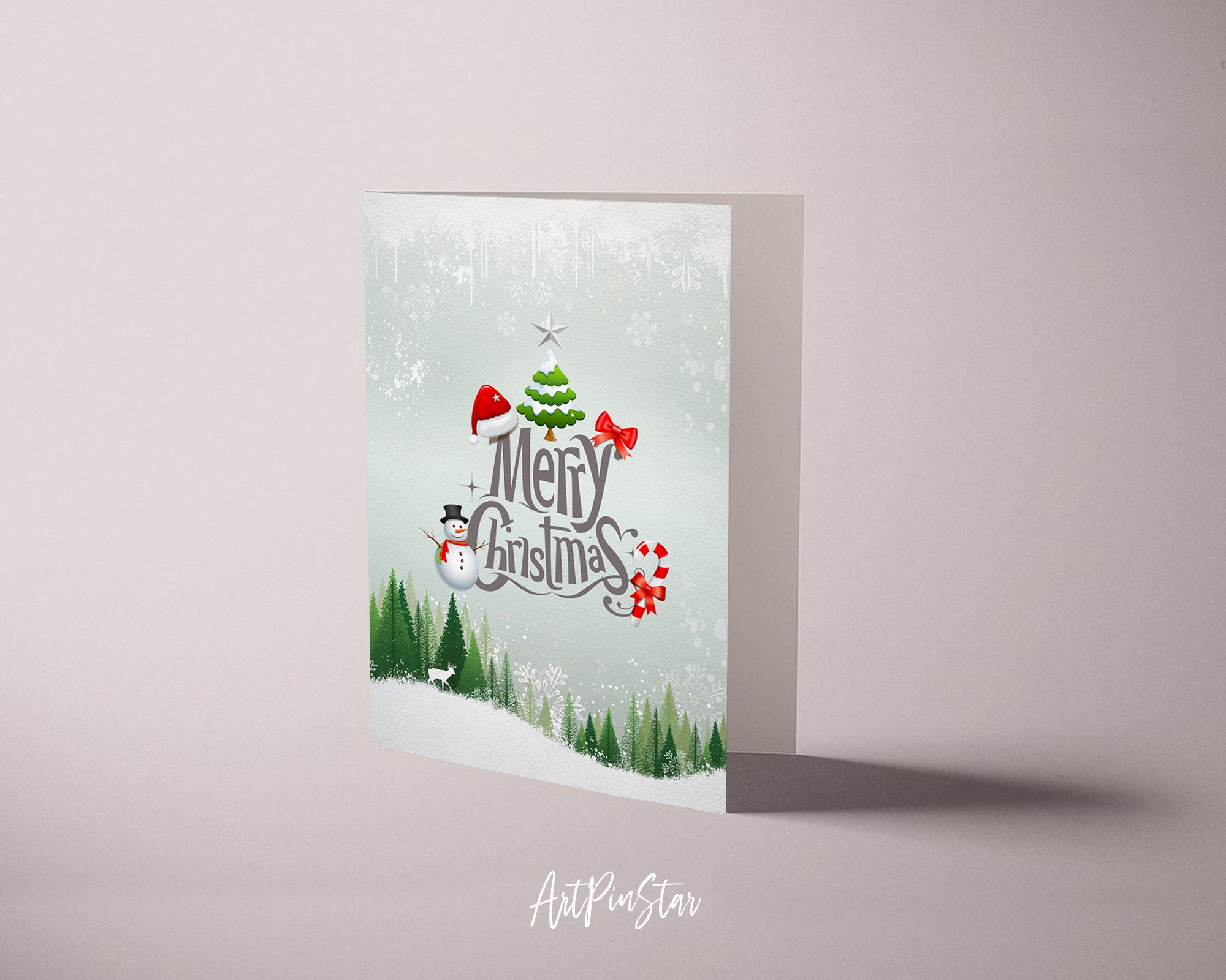 Merry Christmas Tree Personalized Holiday Greeting Card Gifts